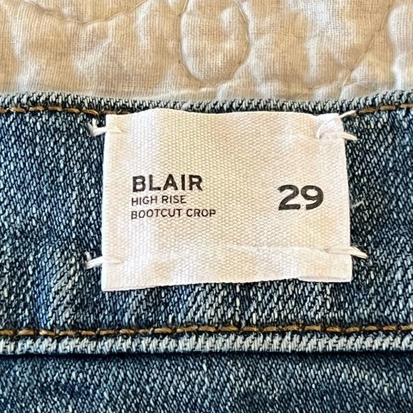 HUDSON BLAIR HIGH RISE DISTRESSED BOOT CROPPED‎ JEANS BLUE NWT WOMEN'S SIZE 29 - Picture 8 of 16